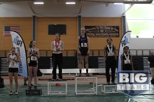 Meghann Maguire places first in the 600m.