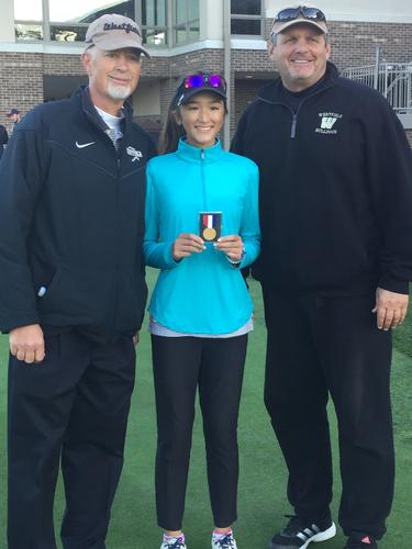 Danielle Suh with Coaches Chuck Welch and Bob Hersey