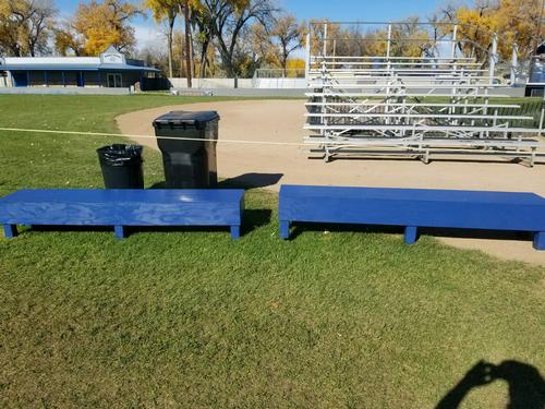 Refurbished player benches. Shop program and activities working together.