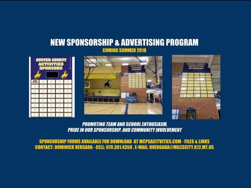 New Advertising and Sponsorship Program - Summer 2018