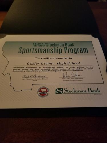 17-18 - Sportsmanship Program Award Winner (MHSA/Stockman Bank)