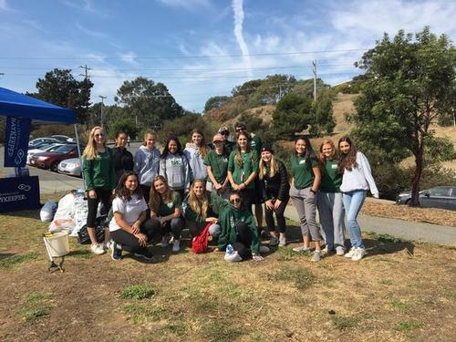 Girls Tennis lending a hand at the California Coastal Cleanup.
