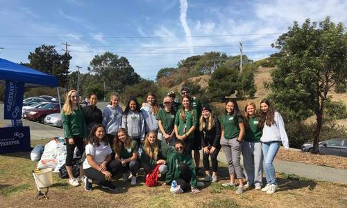 Girls Tennis lending a hand at the California Coastal Cleanup.