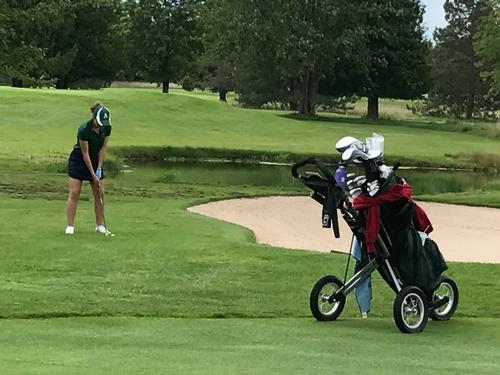 Maddie's approach shot to the green.