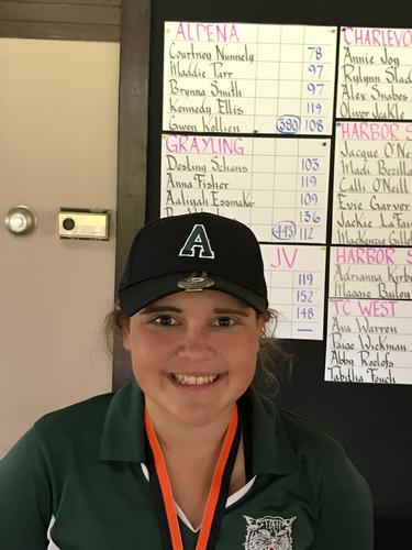 Courtney beats low Alpena Lady Wildcat record by Lizzy Heath (81) with a 78 at Cheboygan.