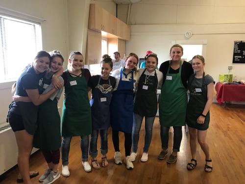 The PSHS VB team serving lunch at Loaves and Fishes. 