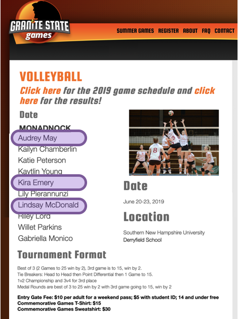 Girls Varsity Volleyball