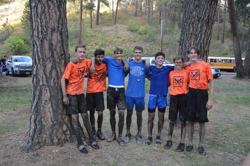 LHS Male cross country team posing for a photo